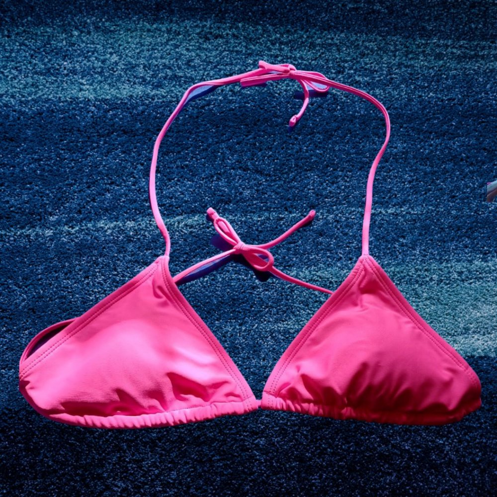 DECREE HOT PINK TRIANGLE STRING BIKIBNI TOP SIZE S & M
